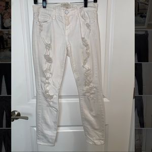 Current Elliot Distressed White Denim